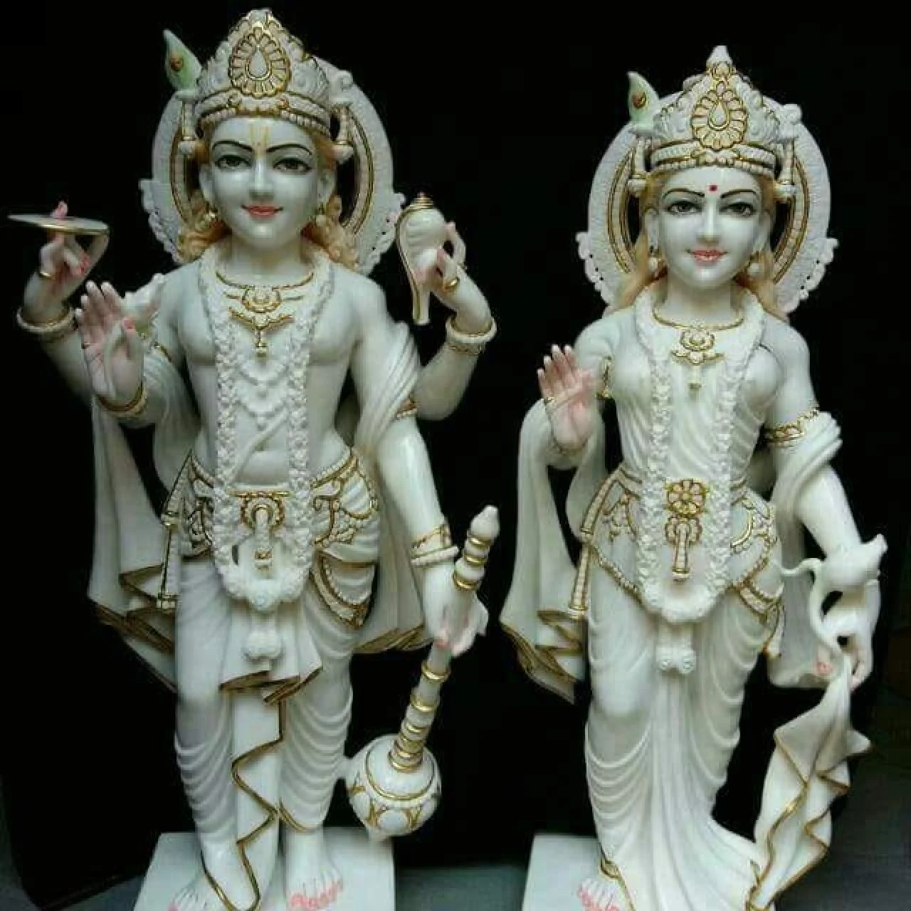 img marble vishnu laxmi statue